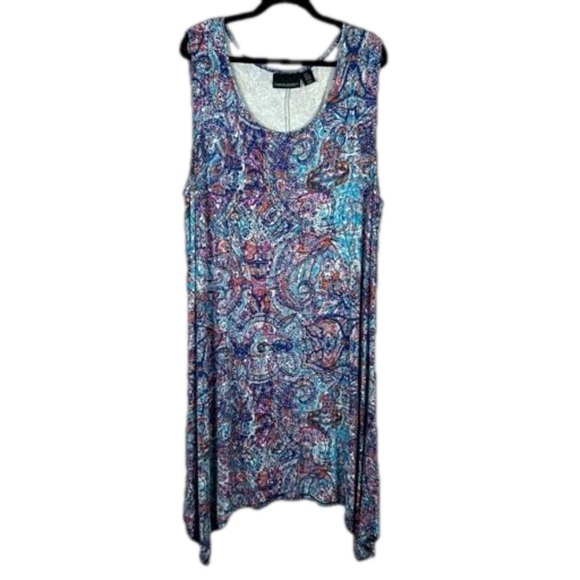 Cynthia Rowley Artsy Multicolour Sleeveless Maxi Dress 3X - Picture 2 of 15